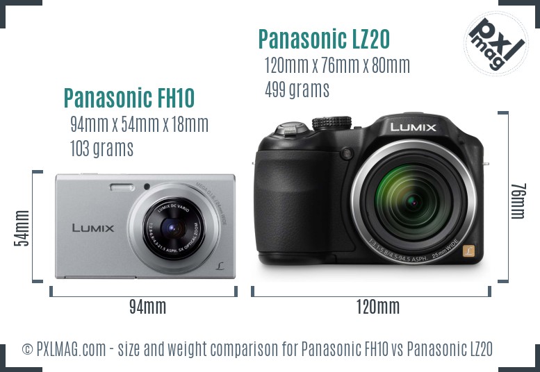 Panasonic FH10 vs Panasonic LZ20 size comparison Panasonic FH10 vs Panasonic LZ20 size comparison