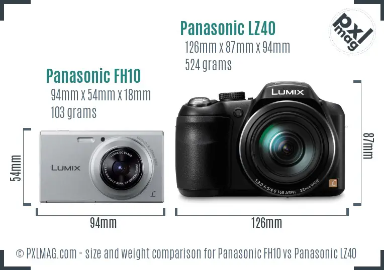 Panasonic FH10 vs Panasonic LZ40 size comparison