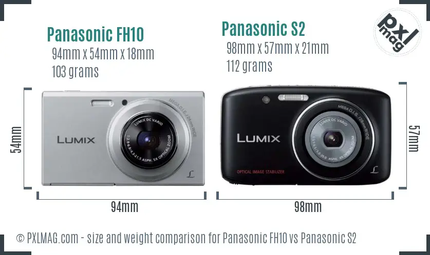 Panasonic FH10 vs Panasonic S2 size comparison