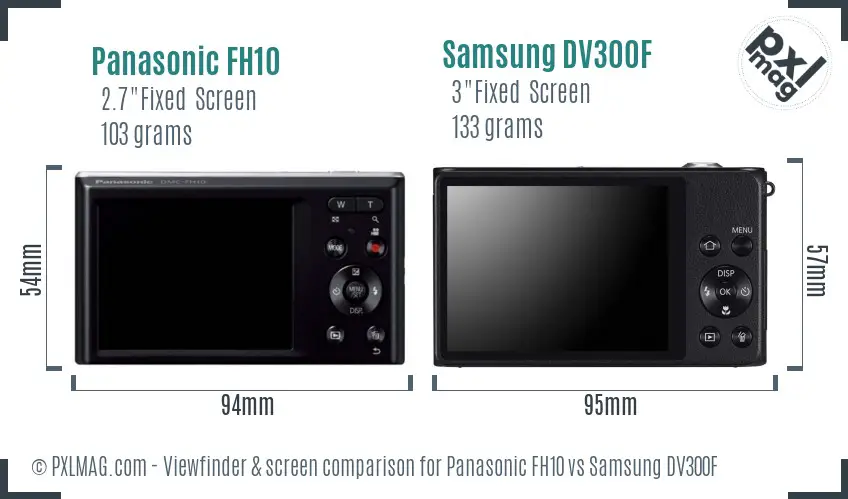 Panasonic FH10 vs Samsung DV300F Screen and Viewfinder comparison Panasonic FH10 vs Samsung DV300F Screen and Viewfinder comparison