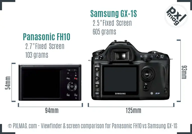 Panasonic FH10 vs Samsung GX-1S Screen and Viewfinder comparison