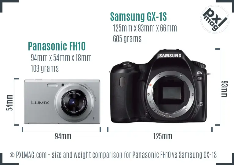 Panasonic FH10 vs Samsung GX-1S size comparison