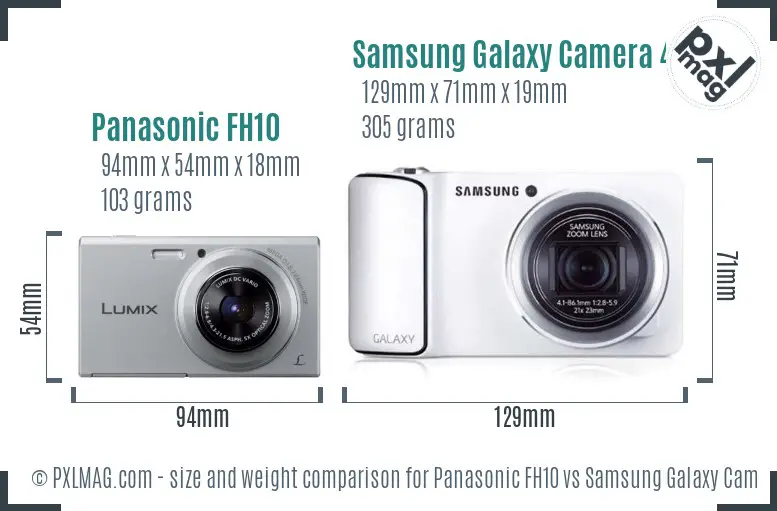 Panasonic FH10 vs Samsung Galaxy Camera 4G size comparison Panasonic FH10 vs Samsung Galaxy Camera 4G size comparison