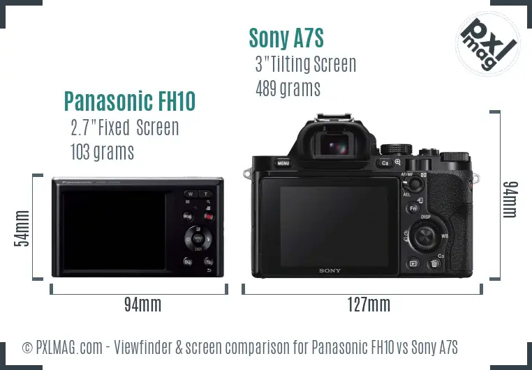 Panasonic FH10 vs Sony A7S Screen and Viewfinder comparison Panasonic FH10 vs Sony A7S Screen and Viewfinder comparison