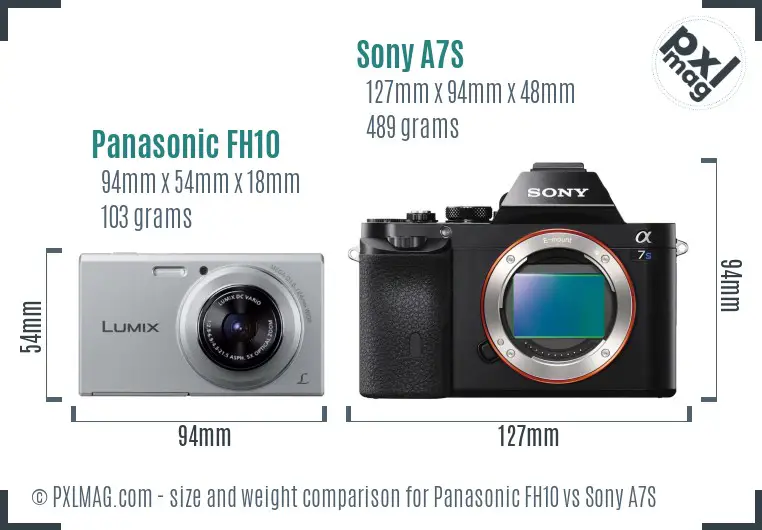 Panasonic FH10 vs Sony A7S size comparison Panasonic FH10 vs Sony A7S size comparison