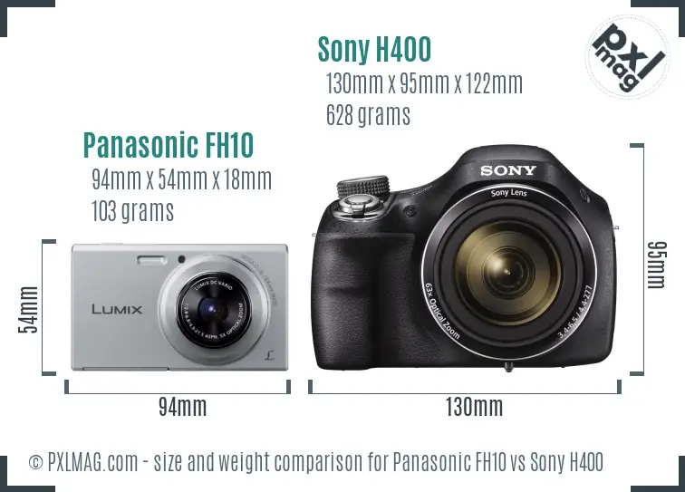 Panasonic FH10 vs Sony H400 size comparison