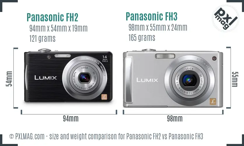 Panasonic FH2 vs Panasonic FH3 size comparison