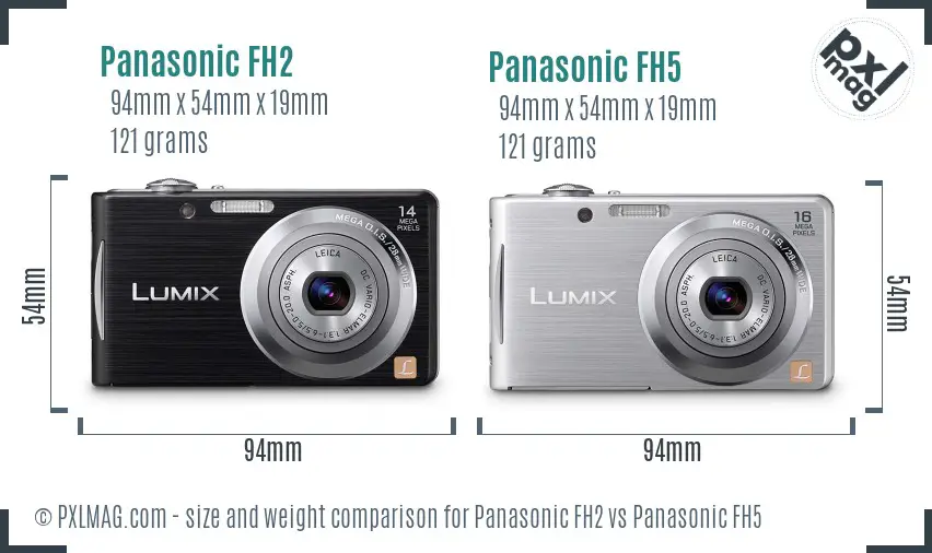 Panasonic FH2 vs Panasonic FH5 size comparison