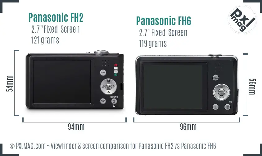 Panasonic FH2 vs Panasonic FH6 Screen and Viewfinder comparison