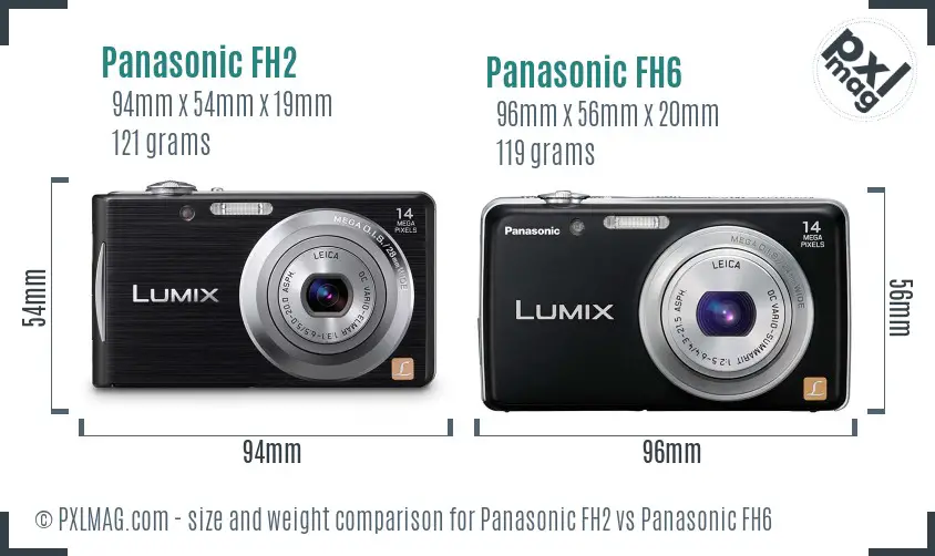 Panasonic FH2 vs Panasonic FH6 size comparison