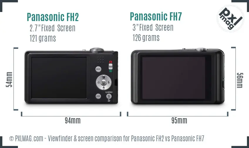Panasonic FH2 vs Panasonic FH7 Screen and Viewfinder comparison