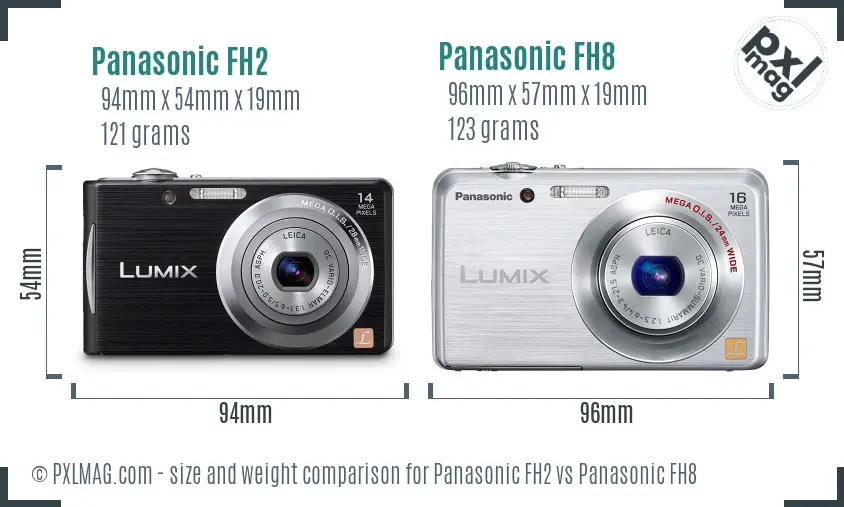 Panasonic FH2 vs Panasonic FH8 size comparison