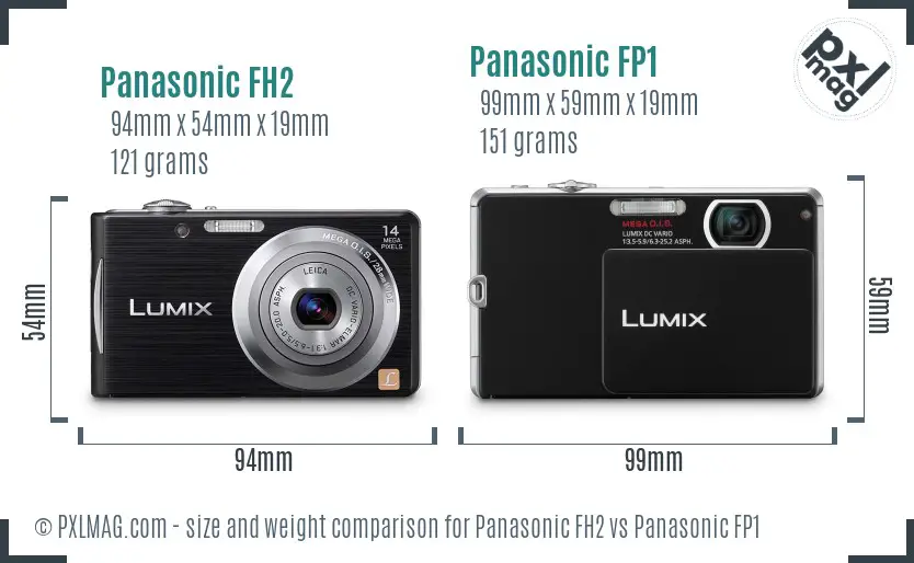Panasonic FH2 vs Panasonic FP1 size comparison