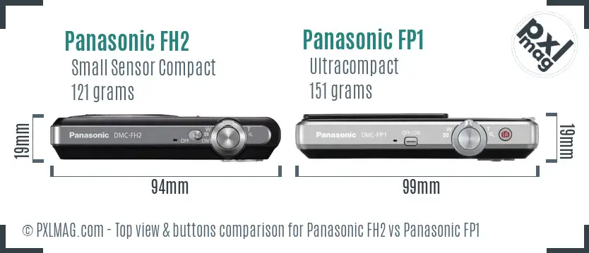Panasonic FH2 vs Panasonic FP1 top view buttons comparison
