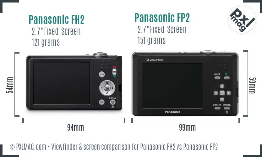 Panasonic FH2 vs Panasonic FP2 Screen and Viewfinder comparison
