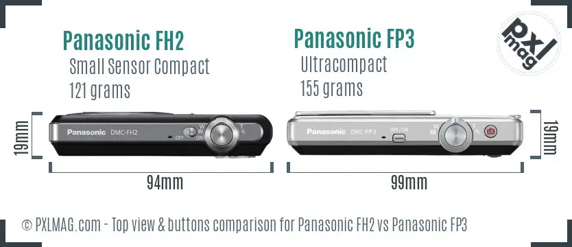 Panasonic FH2 vs Panasonic FP3 top view buttons comparison