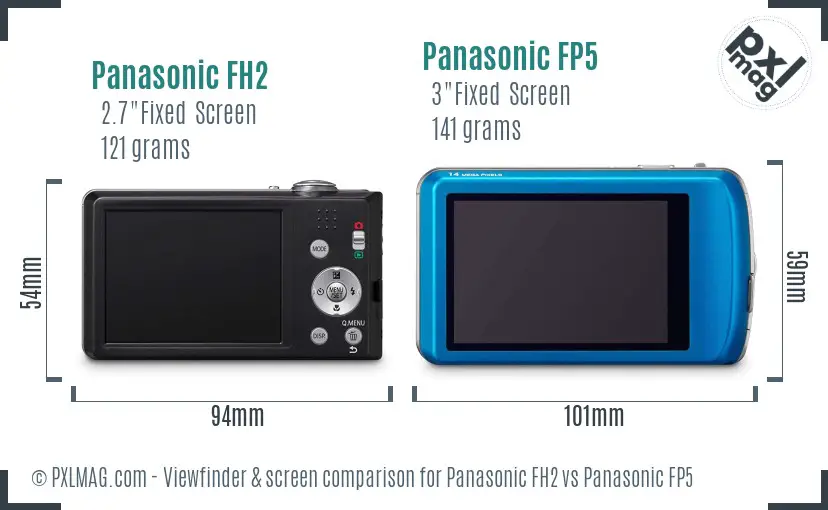 Panasonic FH2 vs Panasonic FP5 Screen and Viewfinder comparison