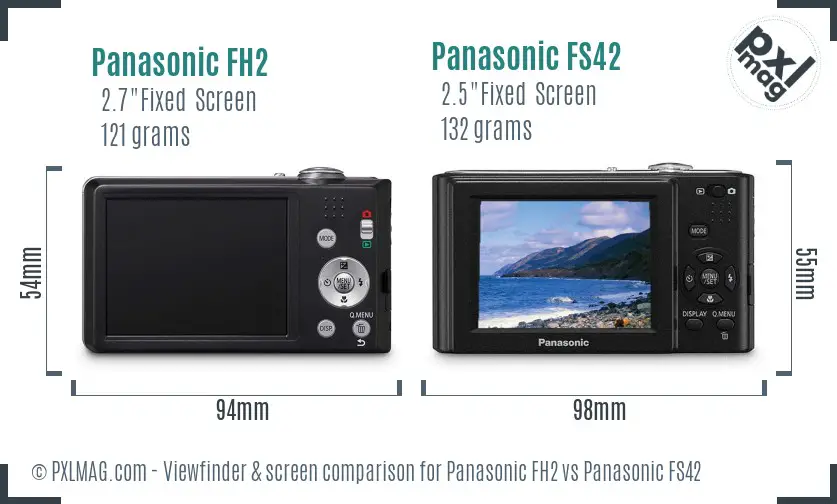 Panasonic FH2 vs Panasonic FS42 Screen and Viewfinder comparison