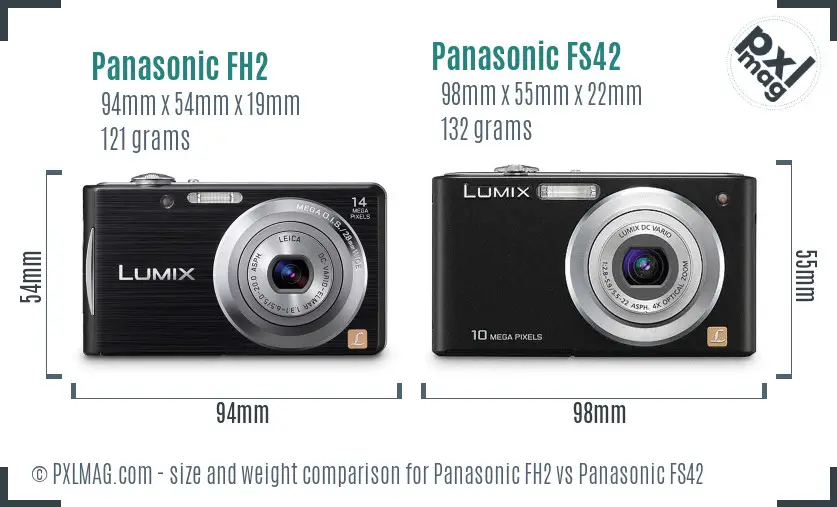 Panasonic FH2 vs Panasonic FS42 size comparison
