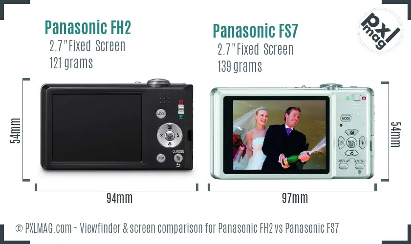 Panasonic FH2 vs Panasonic FS7 Screen and Viewfinder comparison