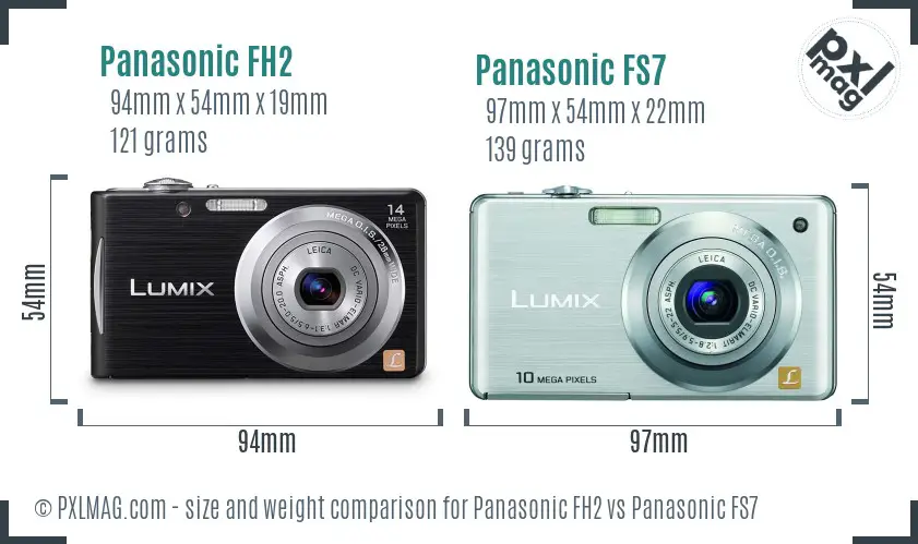 Panasonic FH2 vs Panasonic FS7 size comparison