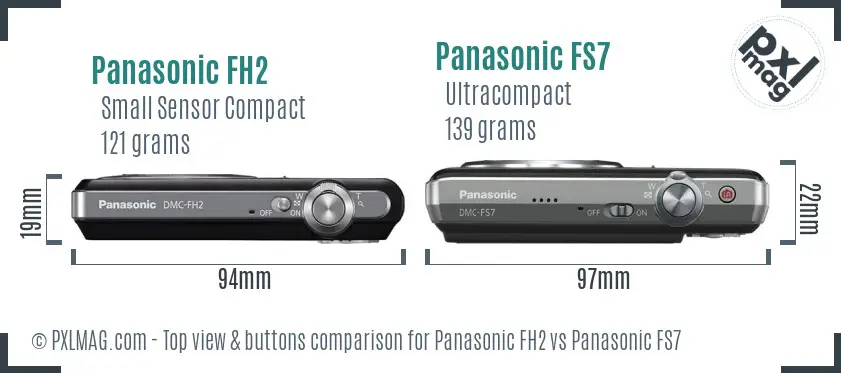 Panasonic FH2 vs Panasonic FS7 top view buttons comparison