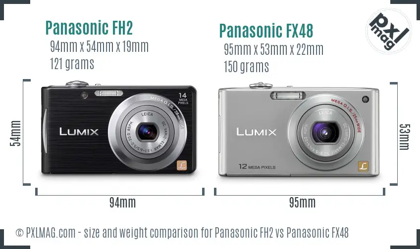 Panasonic FH2 vs Panasonic FX48 size comparison