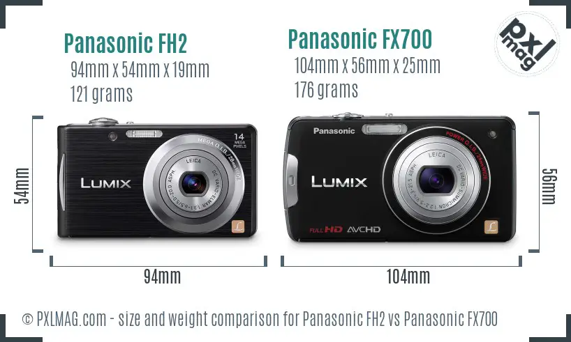 Panasonic FH2 vs Panasonic FX700 size comparison