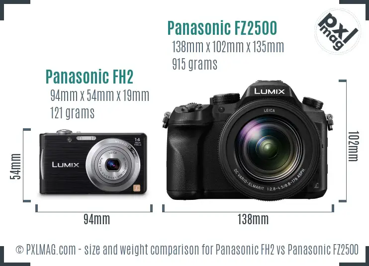 Panasonic FH2 vs Panasonic FZ2500 size comparison