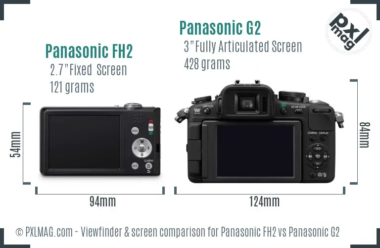 Panasonic FH2 vs Panasonic G2 Screen and Viewfinder comparison