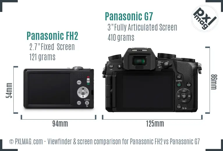 Panasonic FH2 vs Panasonic G7 Screen and Viewfinder comparison