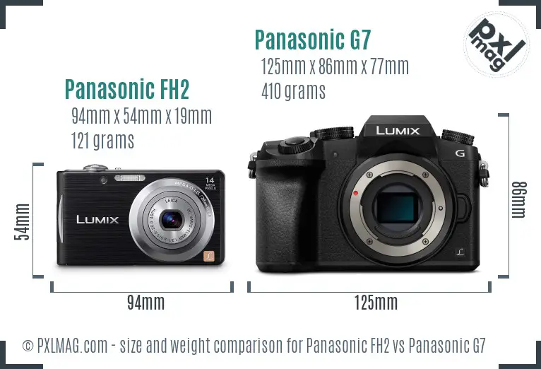 Panasonic FH2 vs Panasonic G7 size comparison