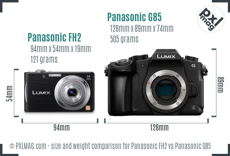 Panasonic FH2 vs Panasonic G85 size comparison