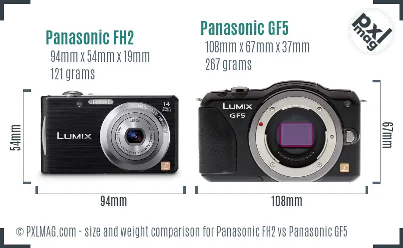 Panasonic FH2 vs Panasonic GF5 size comparison Panasonic FH2 vs Panasonic GF5 size comparison