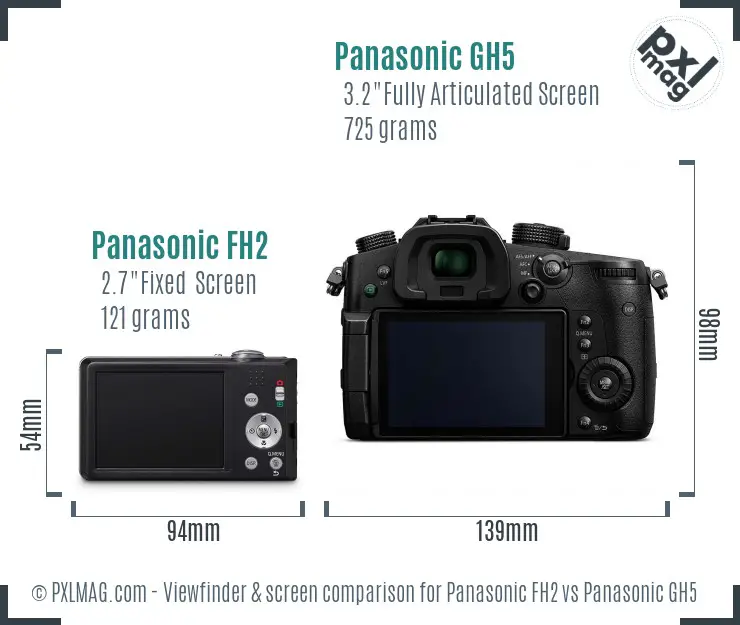 Panasonic FH2 vs Panasonic GH5 Screen and Viewfinder comparison Panasonic FH2 vs Panasonic GH5 Screen and Viewfinder comparison