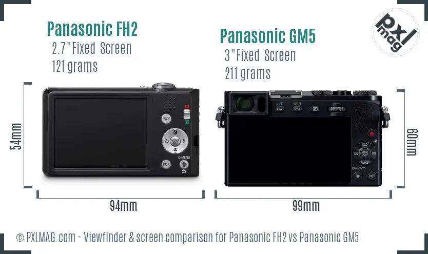 Panasonic FH2 vs Panasonic GM5 Screen and Viewfinder comparison