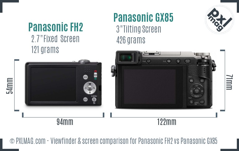Panasonic FH2 vs Panasonic GX85 Screen and Viewfinder comparison
