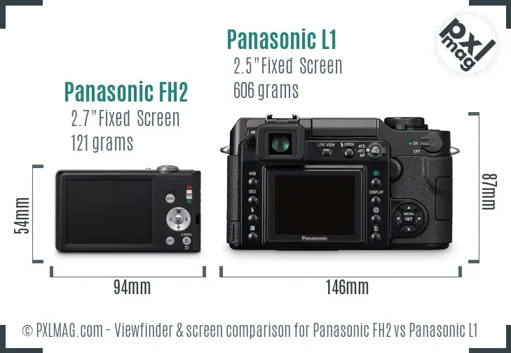 Panasonic FH2 vs Panasonic L1 Screen and Viewfinder comparison Panasonic FH2 vs Panasonic L1 Screen and Viewfinder comparison