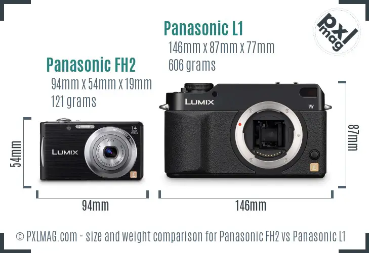 Panasonic FH2 vs Panasonic L1 size comparison Panasonic FH2 vs Panasonic L1 size comparison