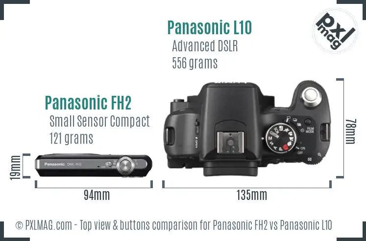 Panasonic FH2 vs Panasonic L10 top view buttons comparison