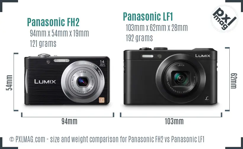 Panasonic FH2 vs Panasonic LF1 size comparison