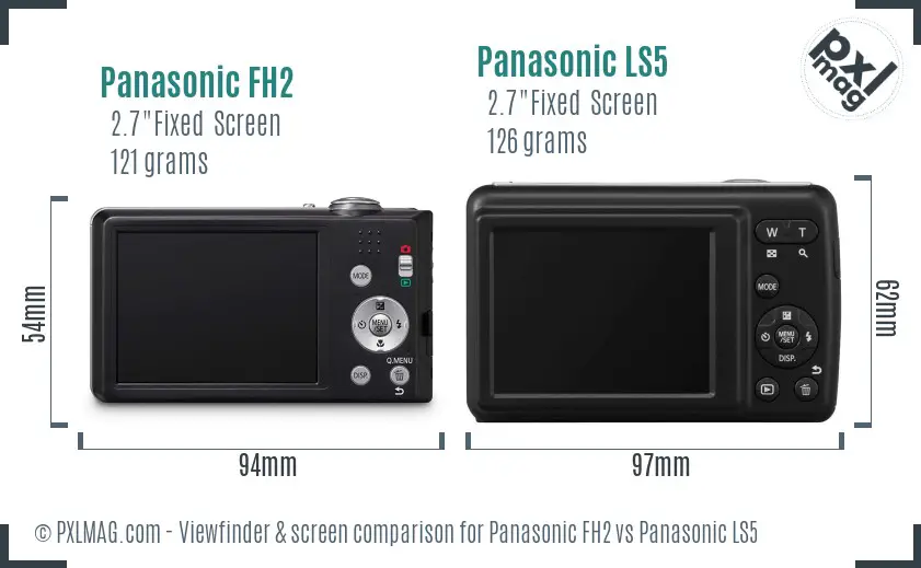 Panasonic FH2 vs Panasonic LS5 Screen and Viewfinder comparison