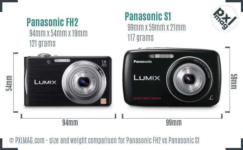 Panasonic FH2 vs Panasonic S1 size comparison