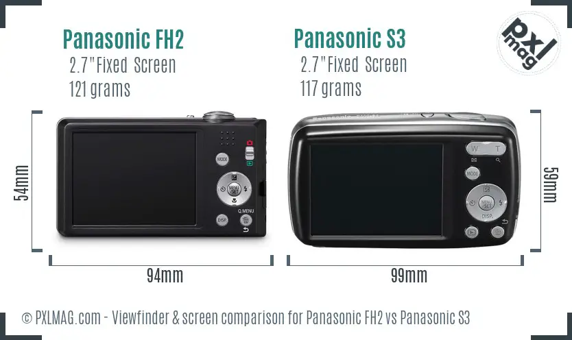 Panasonic FH2 vs Panasonic S3 Screen and Viewfinder comparison