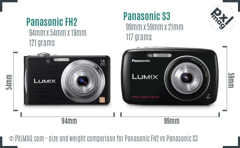 Panasonic FH2 vs Panasonic S3 size comparison