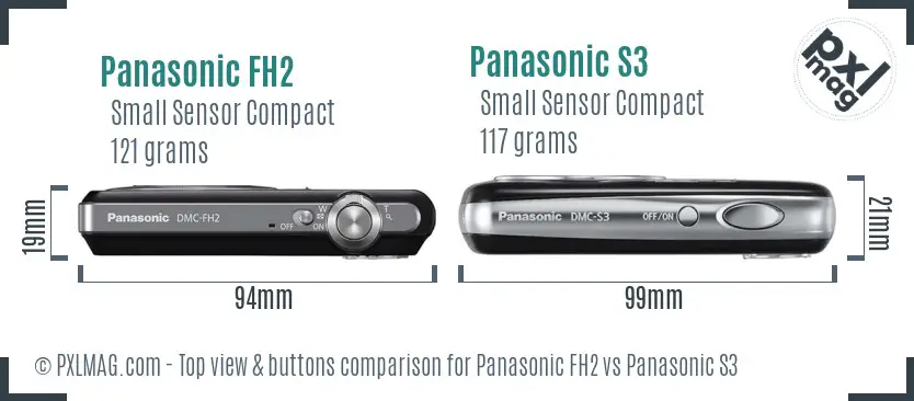 Panasonic FH2 vs Panasonic S3 top view buttons comparison