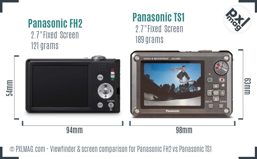 Panasonic FH2 vs Panasonic TS1 Screen and Viewfinder comparison
