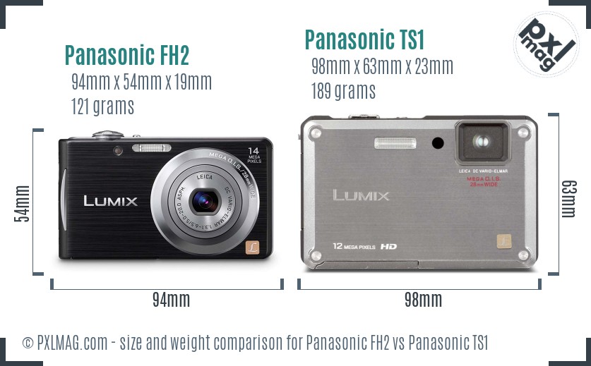 Panasonic FH2 vs Panasonic TS1 size comparison