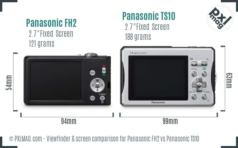 Panasonic FH2 vs Panasonic TS10 Screen and Viewfinder comparison