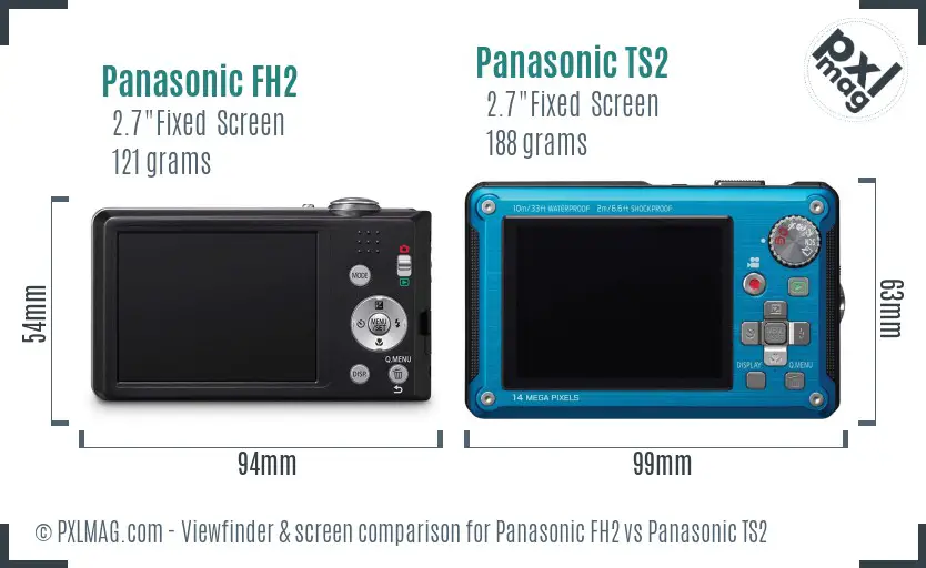Panasonic FH2 vs Panasonic TS2 Screen and Viewfinder comparison